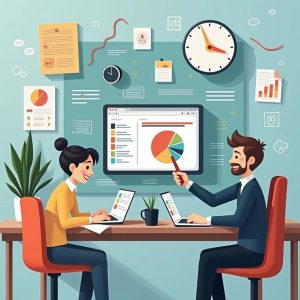 شخص ينظم جدول أعماله باستخدام تقويم ومهام